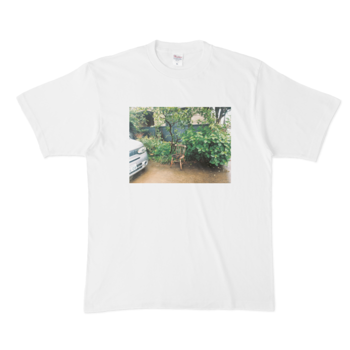 紫陽花と椅子Tシャツ - XL - 白