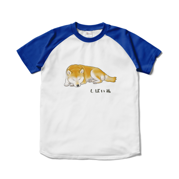 ラグランTシャツ - S - ホワイト×ロイヤルブルー / Size S, White & Royal Blue