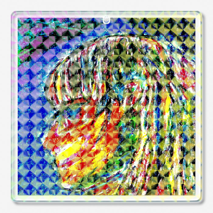 ホログラムアクリルキーホルダー - 70 × 70mm
