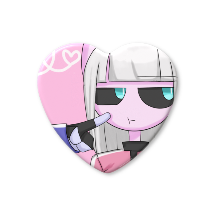 ハート缶バッジ - 52.5 × 57mm