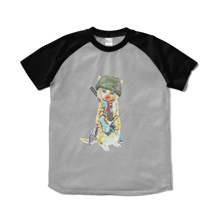 ラグランTシャツ - S - 杢グレー×ブラック