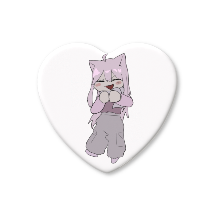 ハート缶バッジ - 57 × 52.5mm