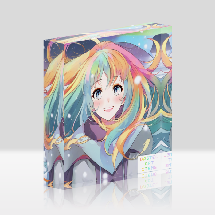 アクリルブロック(白地) - 100x100mm