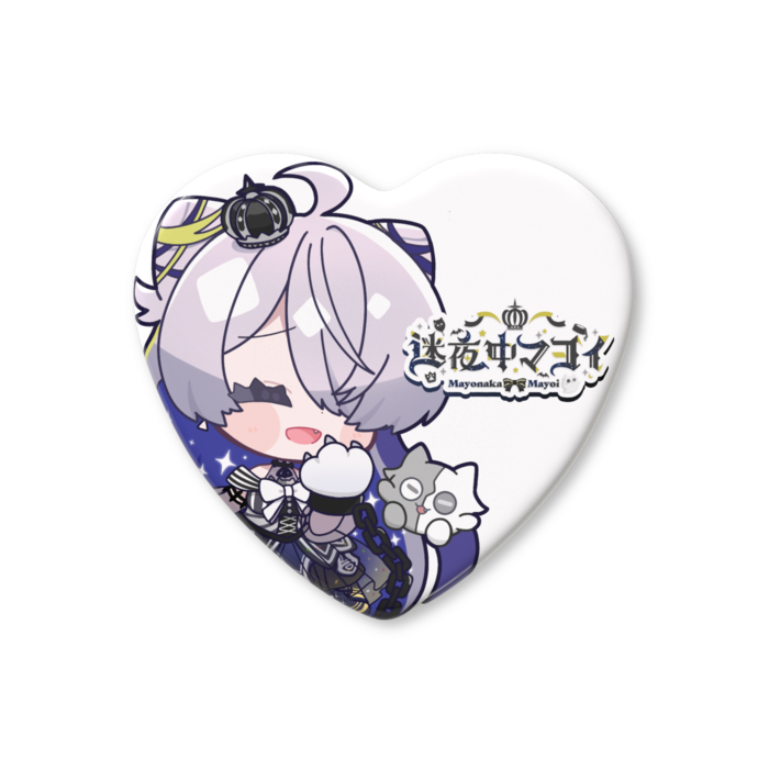 ハート缶バッジ - 52.5 × 57mm