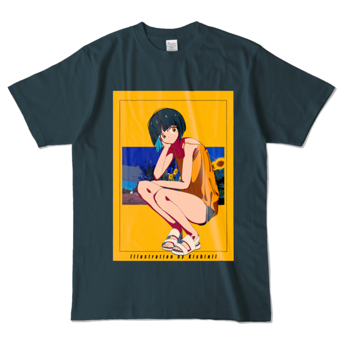 カラーTシャツ - L - デニム (濃色)