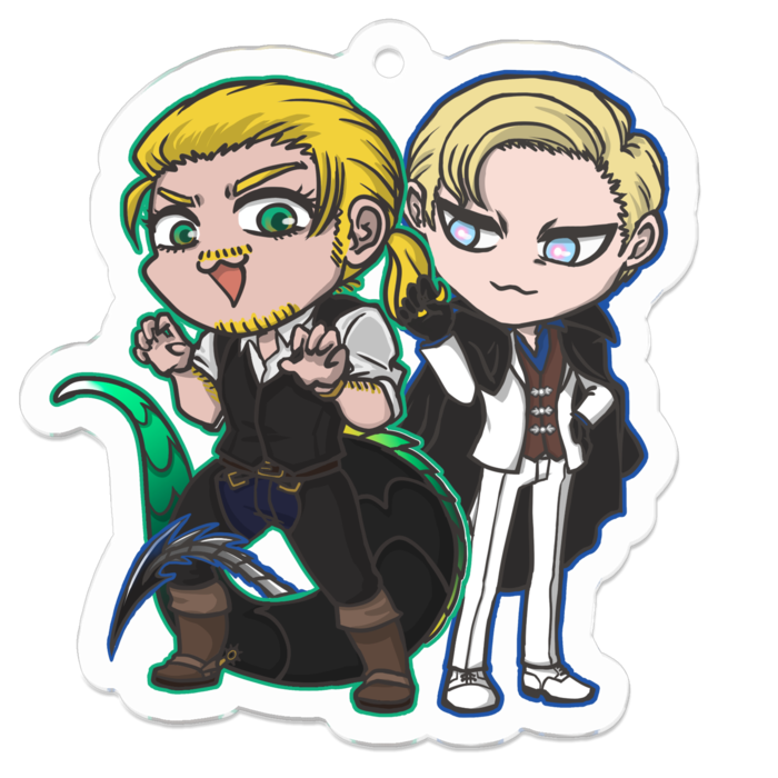 ニャンニキ&ボス 尻尾あり アクキー - 50 x 50 (mm)