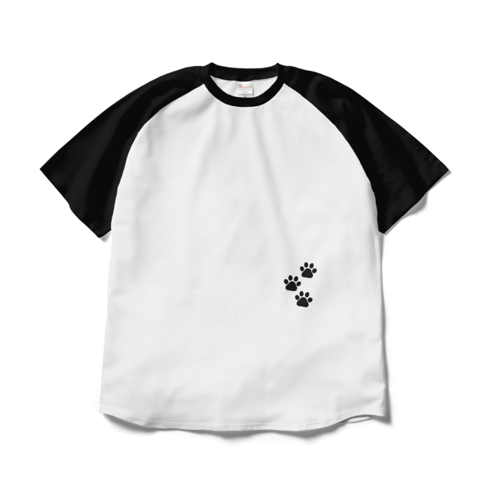 ラグランTシャツ - XL - ホワイト×ブラック