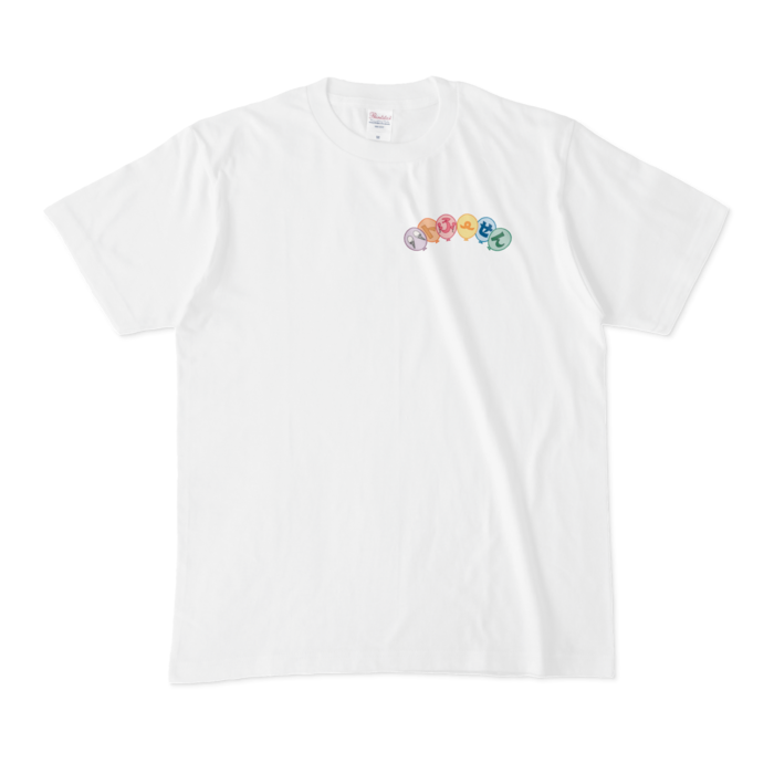 ハトふーせんのなかまたちTシャツ（両面プリント） - M - 白