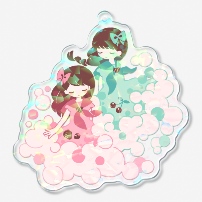 ホログラムアクリルキーホルダー - 70 × 70mm