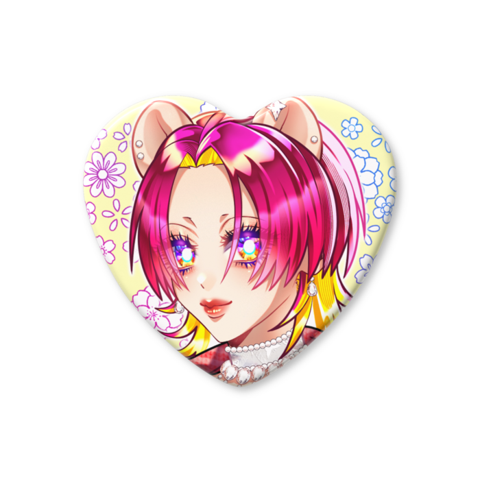ハート缶バッジ - 57 × 52.5mm
