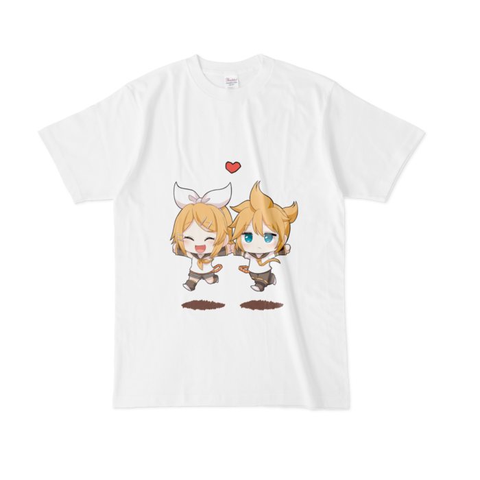 仲良く散歩する鏡音リンと鏡音レンTシャツ