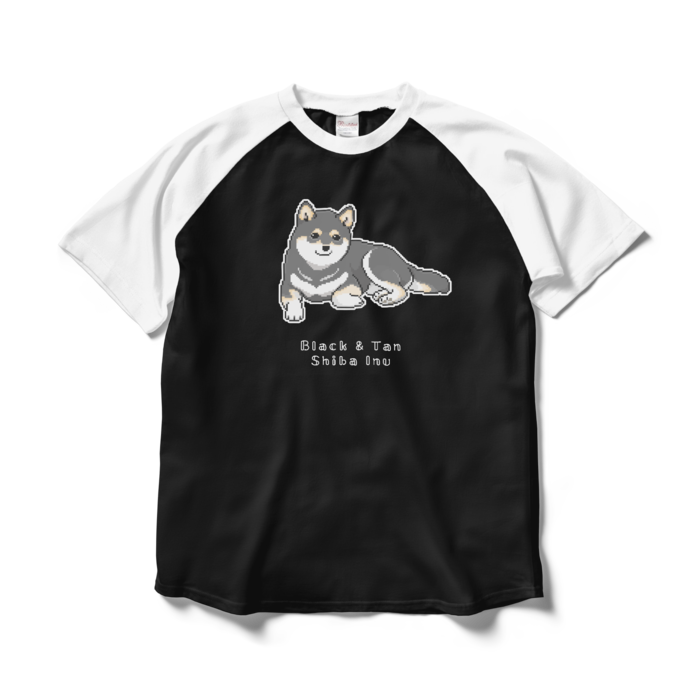 ラグランTシャツ - L - ブラック×ホワイト/Raglan T-Shirt (Size L) Black & White