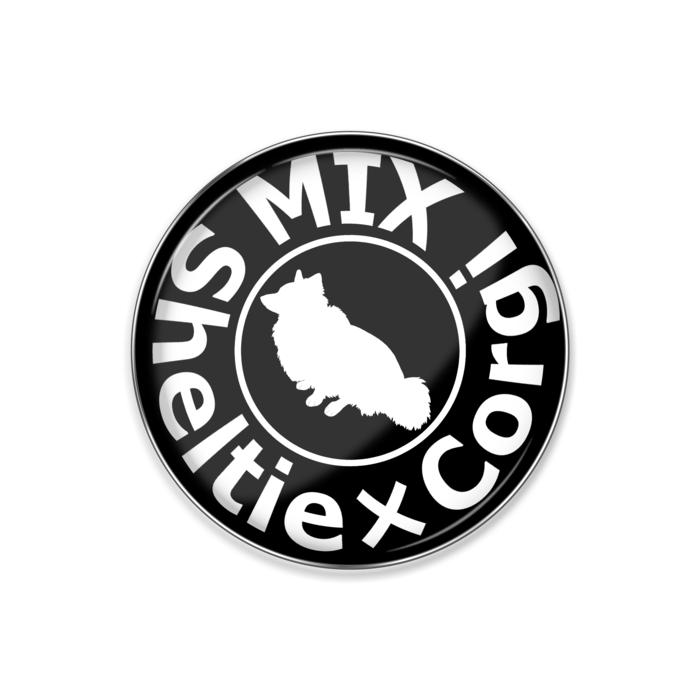 ピンバッジ シェルティ コーギーmixお座り ロゴ こてつ日誌 Booth