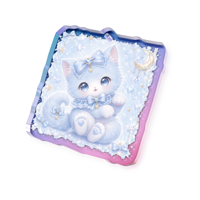 オーロラアクリルキーホルダー - 50 × 50mm