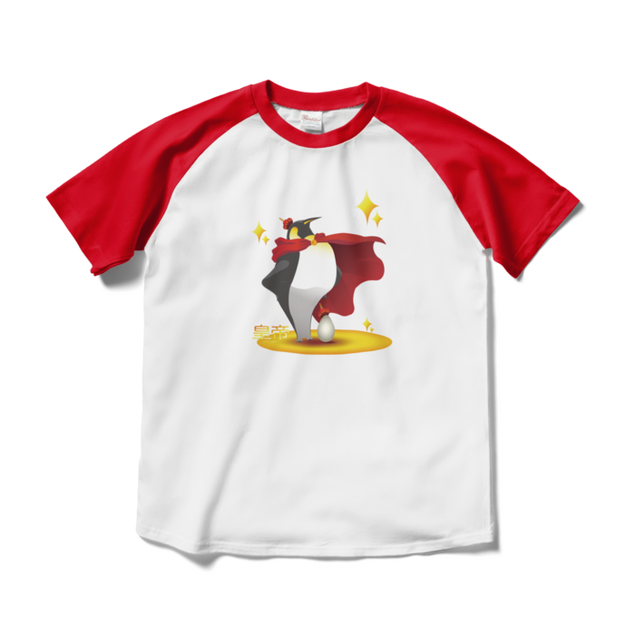 ラグランTシャツ - M - ホワイト×レッド