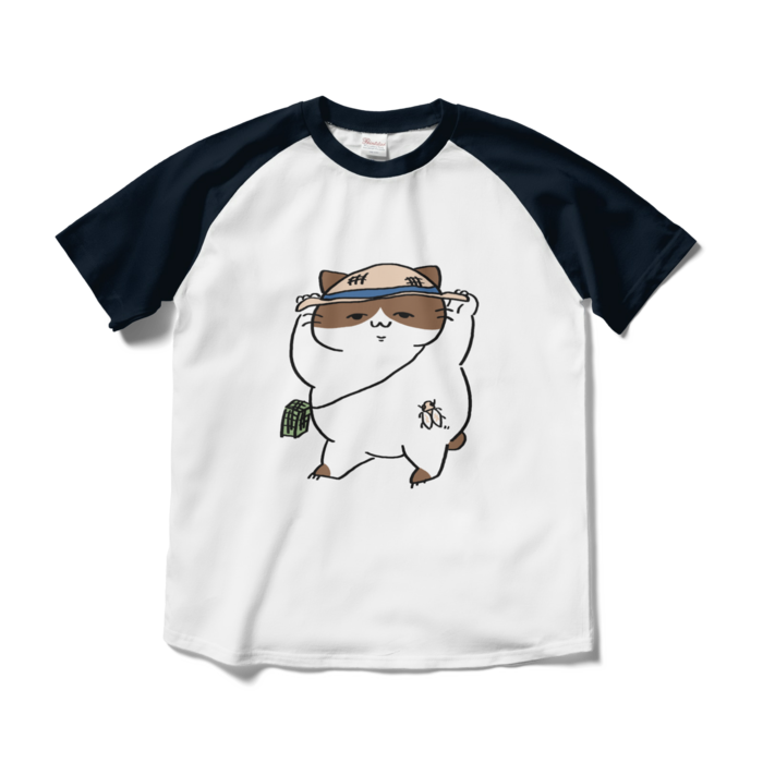 ラグランTシャツ - M - ホワイト×ネイビー