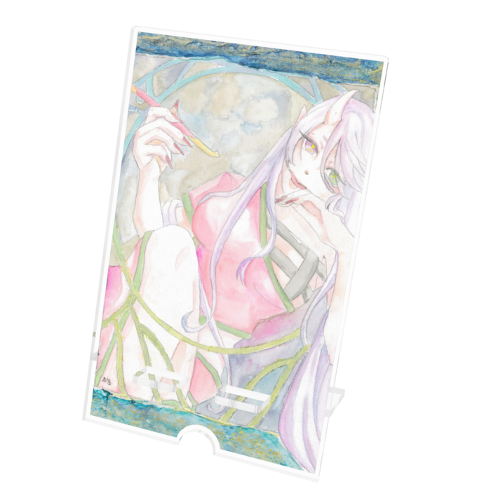 アクリルスマホスタンド - 100x160mm(ケーブル穴あり)