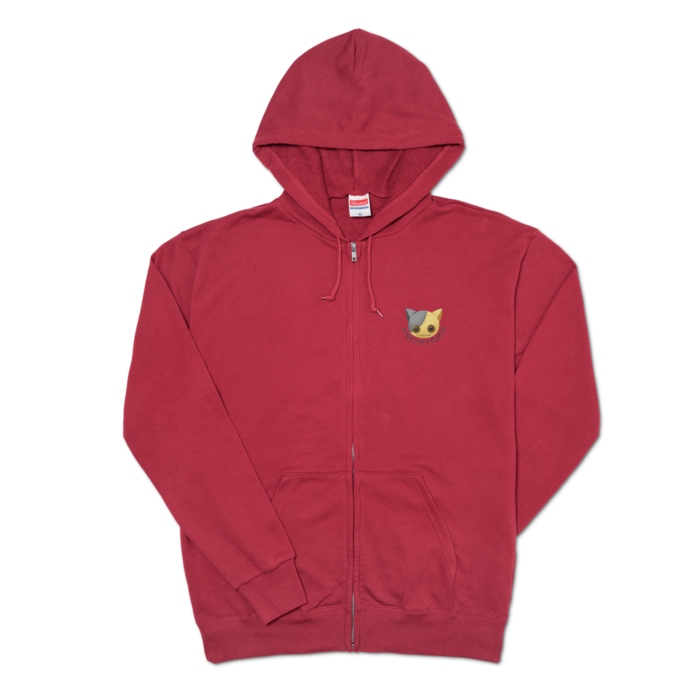 ジップパーカー - XL - バーガンディ