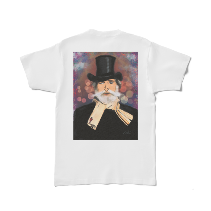 背面プリントTシャツ - L - 白
