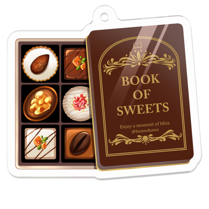 チョコアクリルキーホルダー - 50 x 50 (mm)