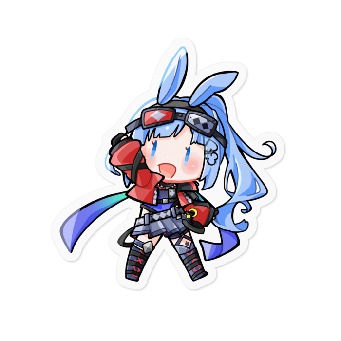うさぎステッカー　戦闘　小 