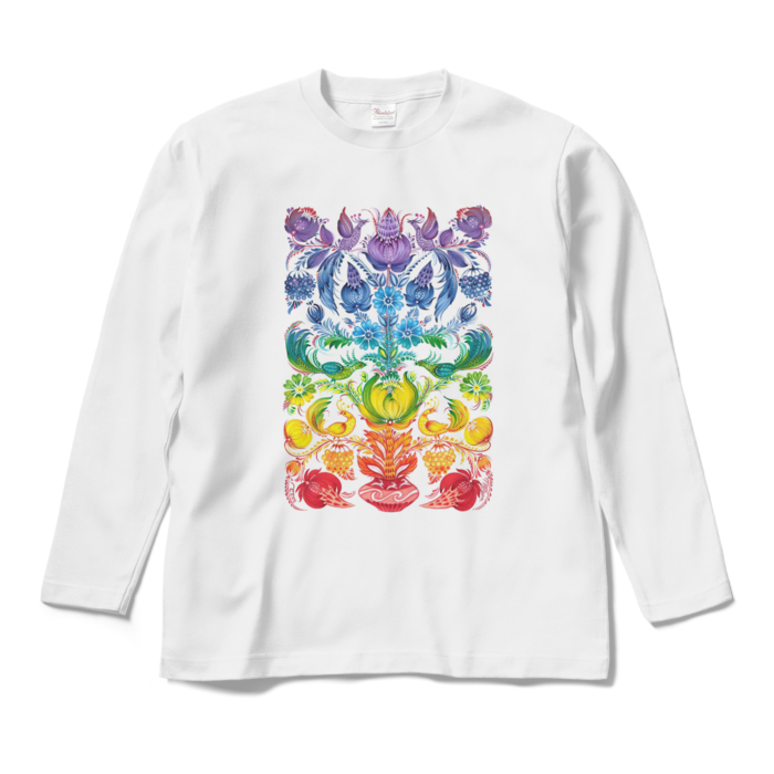 ロングスリーブTシャツ (レインボー) - M - ホワイト