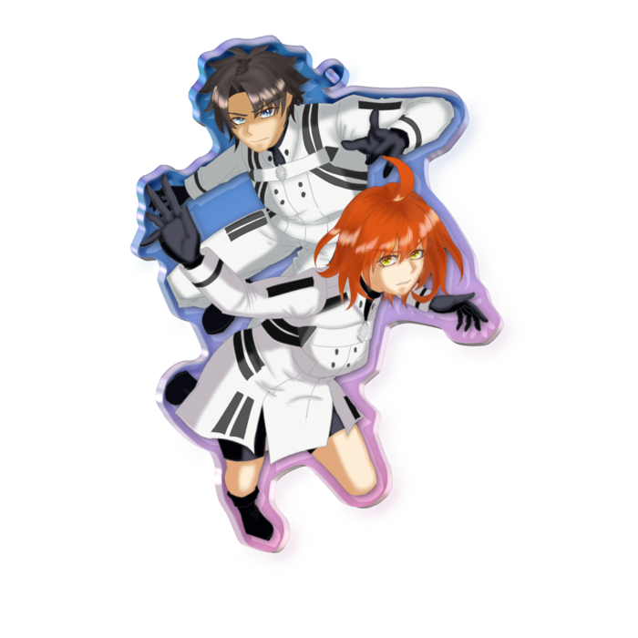 オーロラアクリルキーホルダー - 100 × 100mm