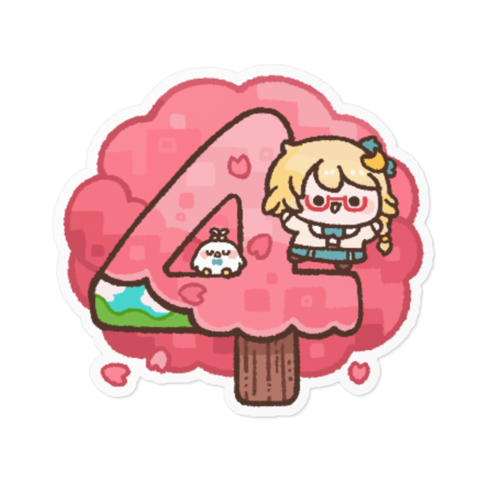 「4」ステッカー - 100 x 100 (mm)