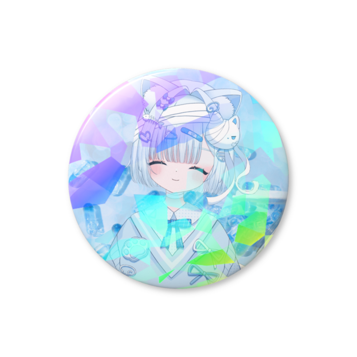 通常髪型・缶バッジ 