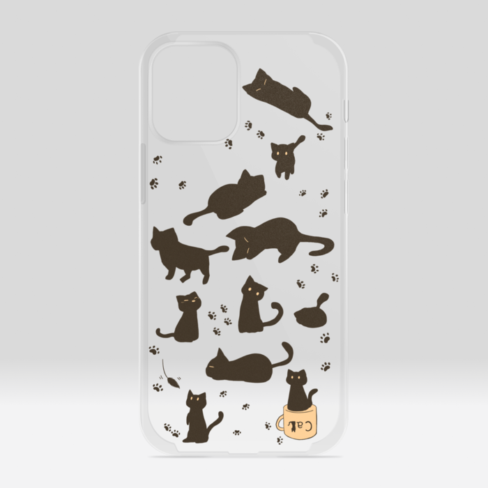 茶色ねこクリアiPhoneケース - iPhone12 mini(3)