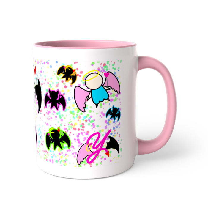 【ピンク】ツートンカラーマグカップ