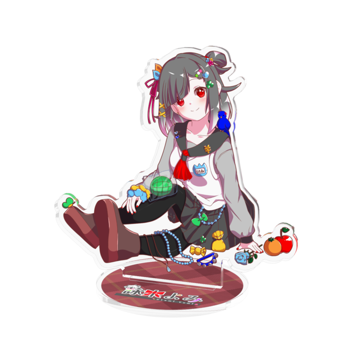 【黒髪・赤眼】アクリルフィギュア - 100x100mm(1)