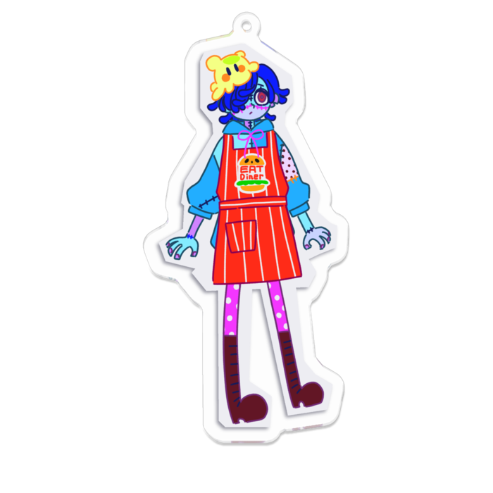 アクリルキーホルダー(エプロン) - 100 x 100 (mm)