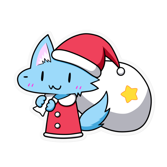 サンタおおかみくん（クリア） - 100 x 100 (mm)