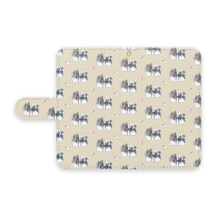 手帳型AndroidケースB　ストラップ穴あり　ベージュ　S（小）