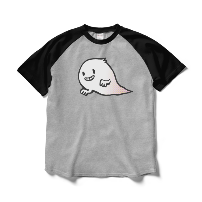 ラグランTシャツ - L - 杢グレー×ブラック