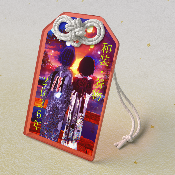 レッド　アクリルお守り