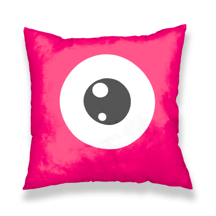 めだまクッションカバー(ピンク) - 450x450(mm)