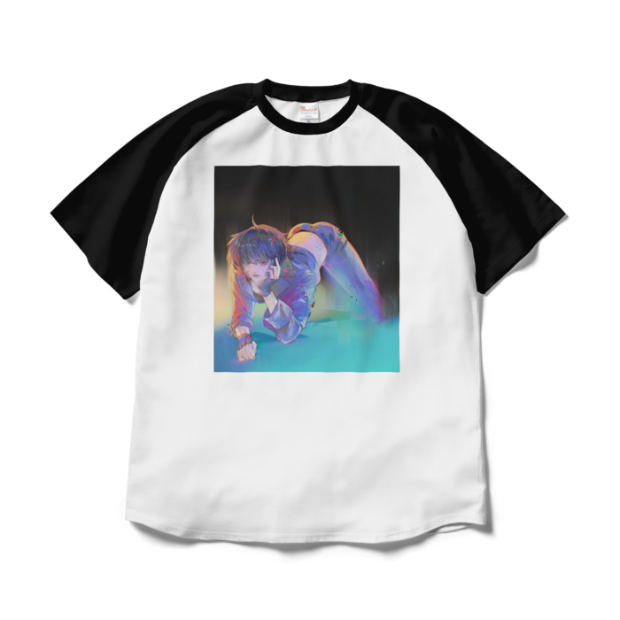 ラグランTシャツ - XL - ホワイト×ブラック