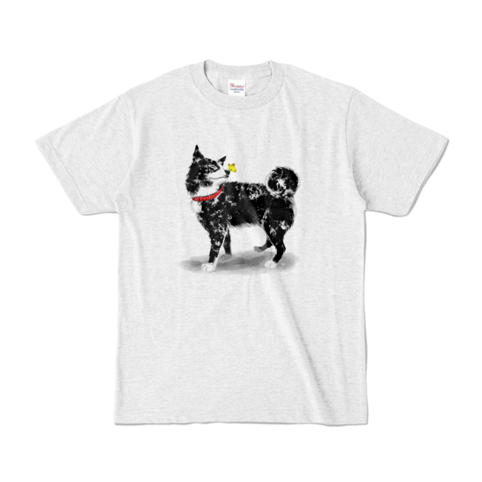 虎毛の秋田犬と蝶々のtシャツ 淡色 846 Booth