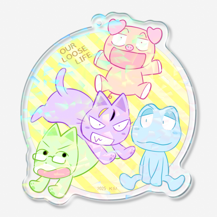 ホログラムアクリルキーホルダー - 70 × 70mm