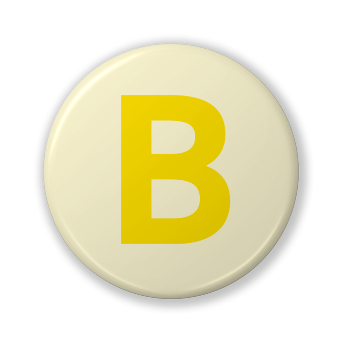 【B(ビー)】〈イエロー〉缶バッジ- 32mm