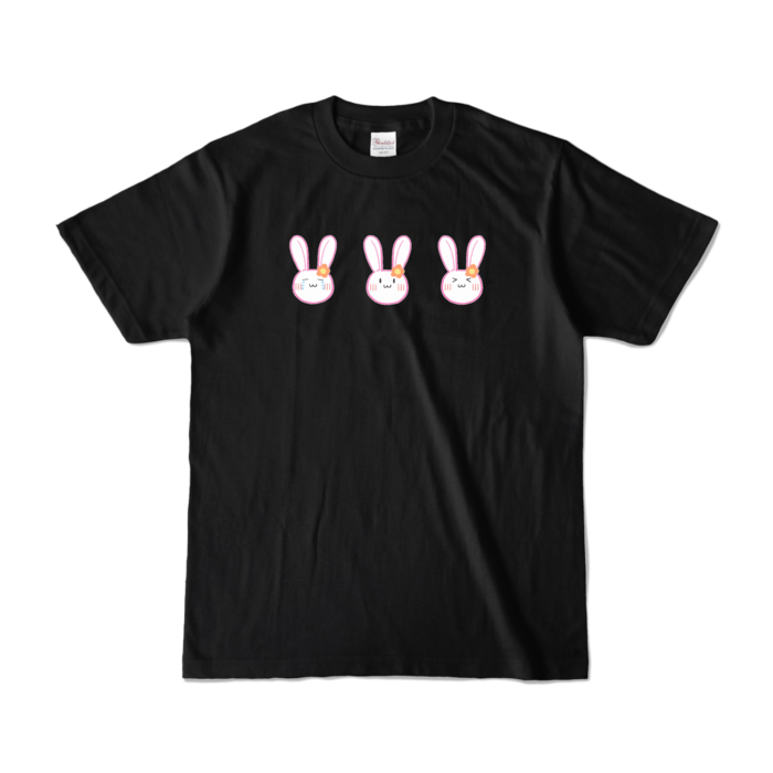 ぽこうさぎTシャツS（ブラック）
