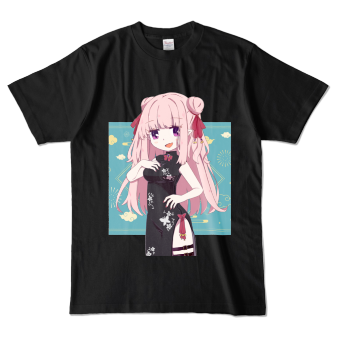 チャイナ - L - ブラック (濃色)