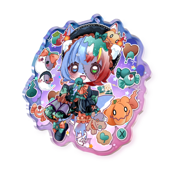 オーロラアクリルキーホルダー - 70 × 70mm