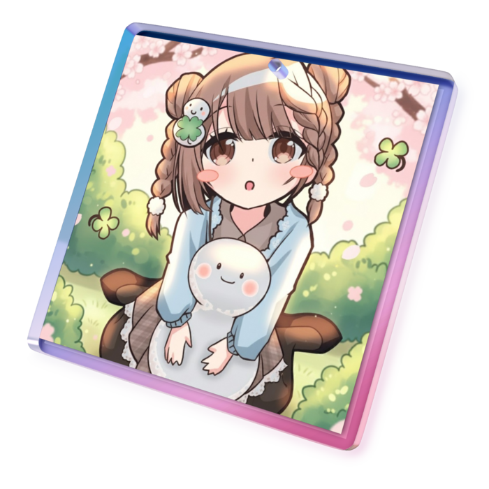 オーロラアクリルキーホルダー - 50 × 50mm