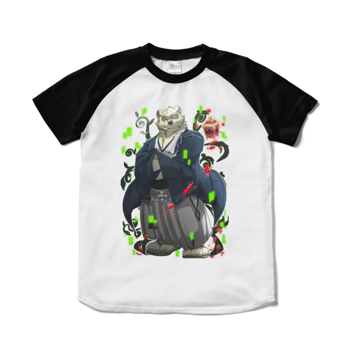 ラグランTシャツ - S - ホワイト×ブラック