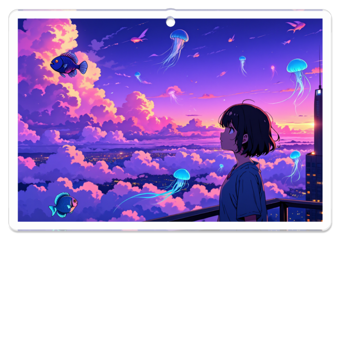 『黄昏に遊ぶ魚たち』 - アクリルキーホルダーTypeA