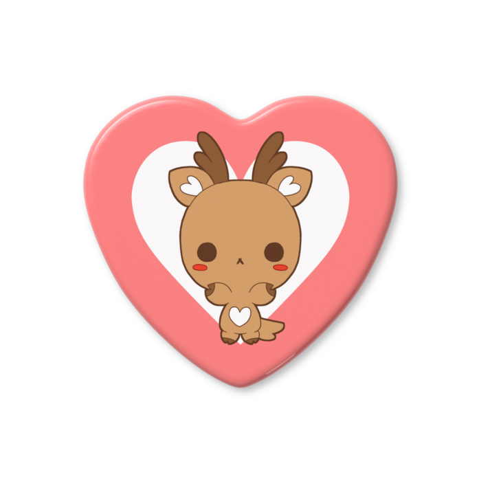 ハート缶バッジ - 57 × 52.5mm