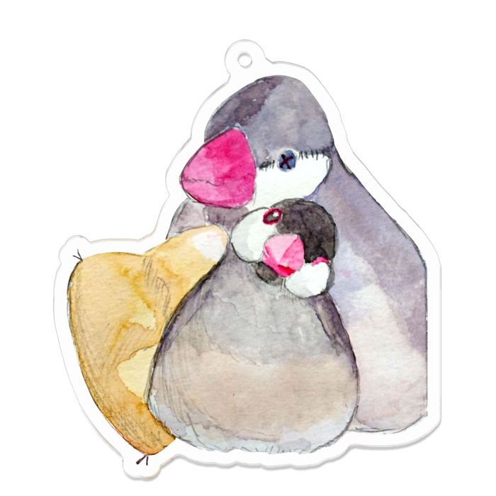 ウインク文鳥アクリルキーホルダー 華彩のお店 Booth